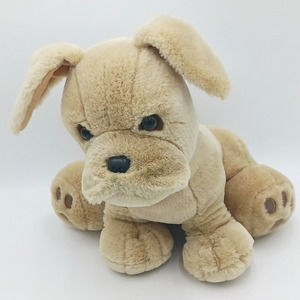 Chrisha Plush Bulldog Puppy Dog 15” Tall‎ Playful Plush 1988 Vtg. Large Stuffed